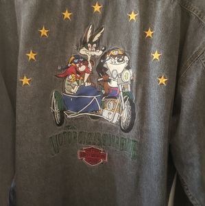 Harley Davidson looney tunes jean shirt